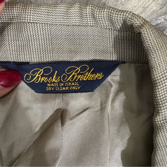 Brooks Brothers Men’s Sport Coat Jacket 41R 100% Wool Beige Brown Made In Italy - Picture 2 of 13